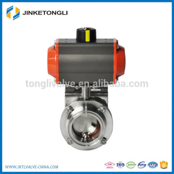 SUS304/316L Sanitary Stainless Steel Pneumatic Butterfly Valve